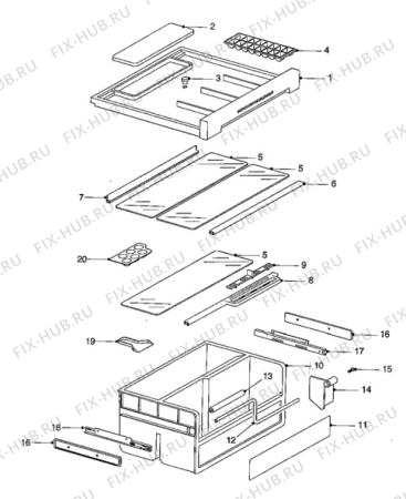 Взрыв-схема холодильника Zanussi ZFC110T - Схема узла Furniture